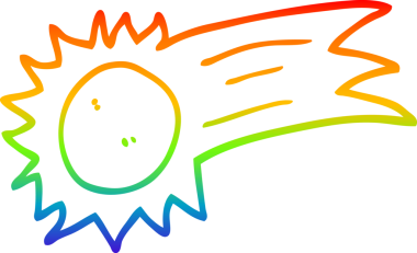 gökkuşağı gradyan çizgi çizimi bir insan tarafından çizilen uçan güneşin