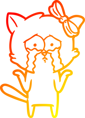 Bir insan tarafından çizilmiş çizgi film kedisinin sıcak çizgi çizimi