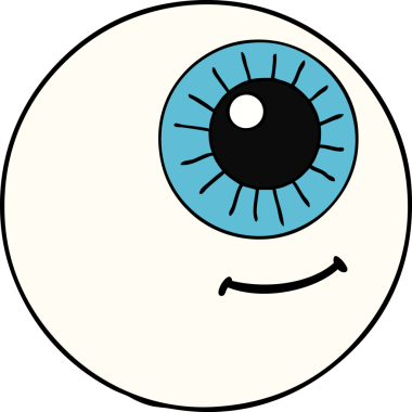 Bir insan tarafından çizilmiş çizgi film gözü.