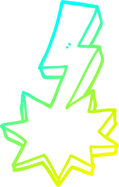 Bir insanın çizdiği karikatür yıldırımının soğuk eğim çizgisi.