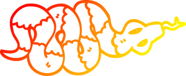 Bir insan tarafından çizilen zehirli yılanın sıcak çizgi çizimi