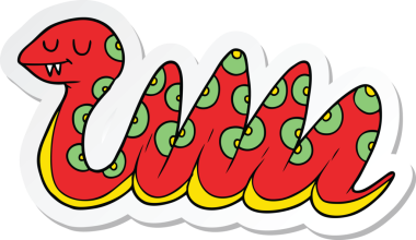 Bir insan tarafından çizilmiş çizgi film yılanının çıkartması.