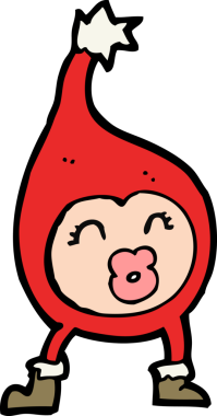 Bir insan tarafından çizilmiş komik bir Noel yaratığı.