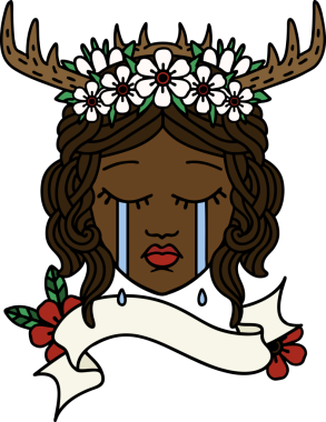 Bir insan tarafından çizilmiş Retro Dövme Tarzı İnsan Druidi