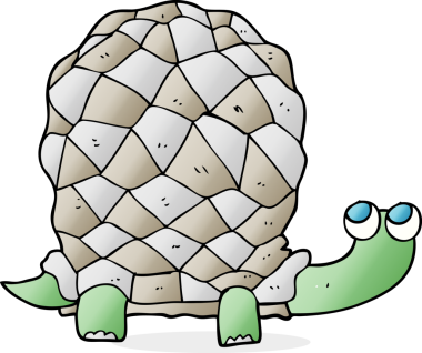 Bir insan tarafından çizilmiş serbest karikatür kaplumbağası.