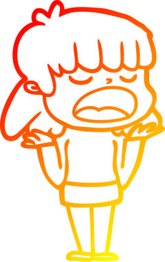 Bir insan tarafından yüksek sesle çizilmiş bir çizgi film kadını çizimi.