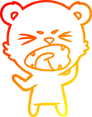 Kızgın bir çizgi film ayısının insan tarafından çizilmiş bağırışları.