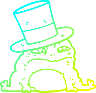 Bir insan tarafından çizilmiş zengin bir kurbağanın soğuk çizgi çizimi.