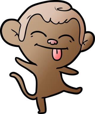 Bir insan tarafından çizilmiş komik çizgi film maymunu