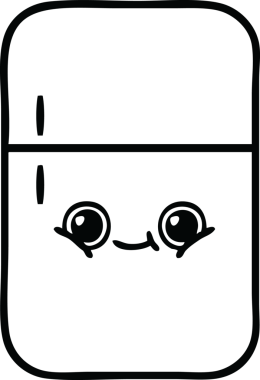 Bir insan tarafından çizilmiş bir buzdolabı karikatürü.