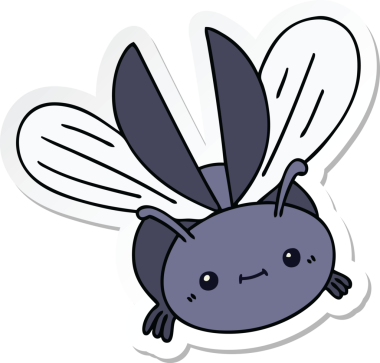 Bir insan tarafından çizilmiş garip bir el yazısı çizilmiş uçan böcek.