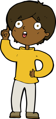 Bir insan tarafından çizilmiş bir fikri olan çizgi film çocuğu.