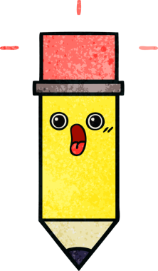 Bir insan tarafından çizilmiş bir kalemin retro grunge doku karikatürü