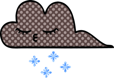 Bir insan tarafından çizilmiş fırtına kar bulutu çizgi filmi.