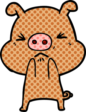 Bir insan tarafından çizilmiş kızgın domuz çizgi filmi.