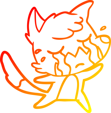 Bir insan tarafından çizilmiş ağlayan tilki çizgi filmi.