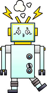 Bir insan tarafından çizilmiş bir robotun gölgelenmiş çizimi