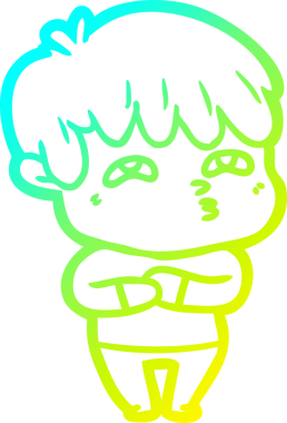 Bir insan tarafından çizilmiş soğuk gradyan çizgi çizimi.