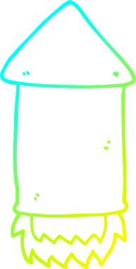 Bir insan tarafından çizilmiş bir roketin soğuk gradyan çizgisi