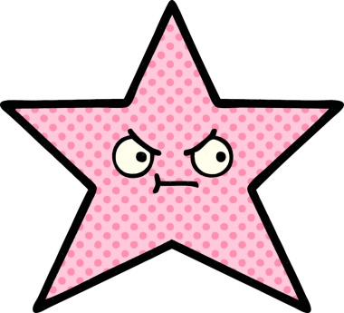 Bir insan tarafından çizilmiş yıldız balığı çizgi filmi.