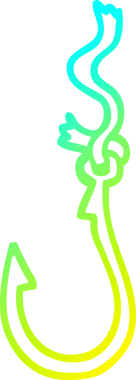 Bir insan tarafından çizilmiş karikatür balık kancası.