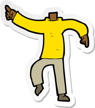 Bir insan tarafından çizilmiş karikatür çıkartması.