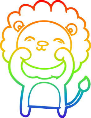 gökkuşağı gradyan çizgi çizimi bir insan tarafından çizilmiş bir aslan