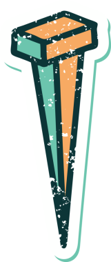 Bir insan tarafından çizilmiş demir tırnağın sembolik dövmesi.