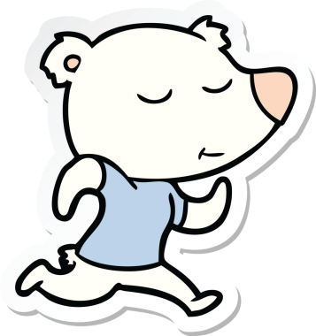 Bir insan tarafından çizilmiş mutlu bir kutup ayısının çıkartması.