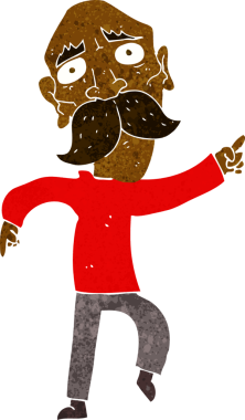 karikatür üzgün yaşlı adam bir insan tarafından çizilmiş