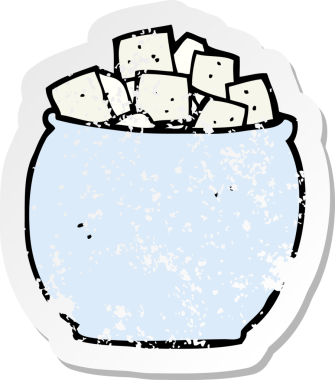 Bir insan tarafından çizilmiş şeker küplerinin gerilemiş retro yapıştırması.