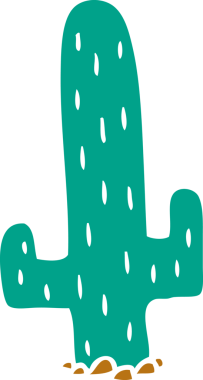 Bir insan tarafından çizilmiş bir kaktüsün el çizimi karikatürü