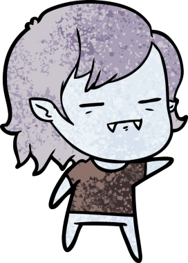 Bir insan tarafından çizilmiş ölümsüz vampir kız çizgi filmi.