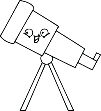 Bir insan tarafından çizilmiş bir teleskop çizimi