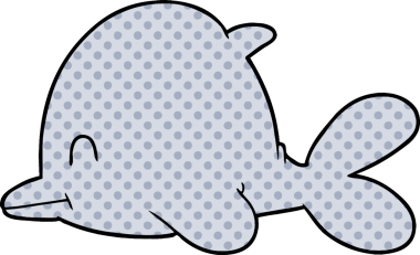 bir insan tarafından çizilmiş karikatür yunusu