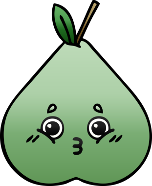 Bir insan tarafından çizilmiş yeşil armut renginde bir çizgi film.