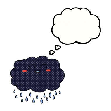 Bir insan tarafından çizilmiş serbest çizim balon karikatür yağmur bulutu