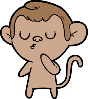 Bir insan tarafından çizilmiş çizgi maymun.