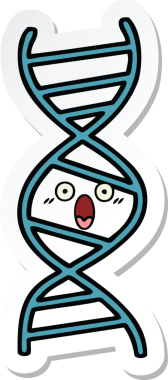 Bir insan tarafından çizilmiş şirin bir DNA ipliğinin çıkartması.