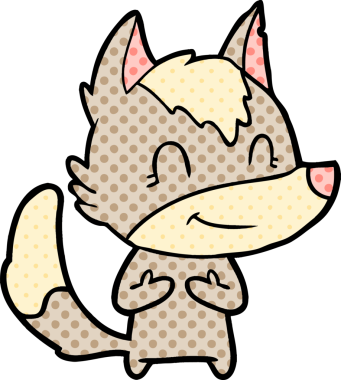 Bir insan tarafından çizilmiş dost canlısı bir kurt.