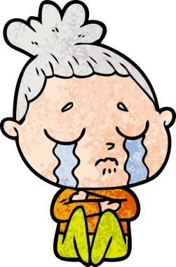 Bir insan tarafından çizilmiş, ağlayan bir karikatür.