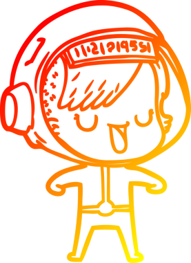 Bir insan tarafından çizilmiş bir astronot kadın çizgi çizimi.