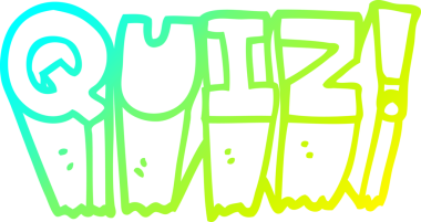 Bir insan tarafından çizilmiş bir çizgi film sınav sembolünün soğuk gradyan çizimi