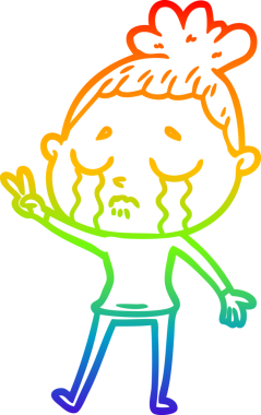 Bir insan tarafından çizilmiş ağlayan bir karikatür çizimi.