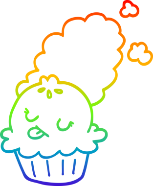 Gökkuşağı gradyan çizgisi bir insan tarafından çizilmiş şirin bir karikatür turtası