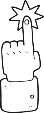 Bir insan tarafından çizilmiş siyah beyaz karikatür.