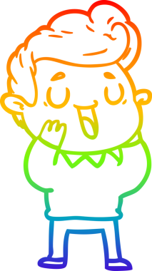 gökkuşağı gradyanı çizimi bir insan tarafından çizilmiş mutlu bir çizgi film adamı