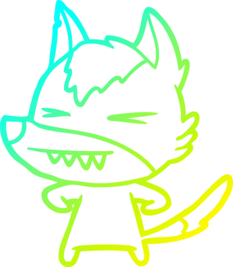 Bir insan tarafından çizilmiş kızgın bir kurt çizgi filmi.