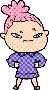 Bir insan tarafından çizilmiş karikatür kadın.