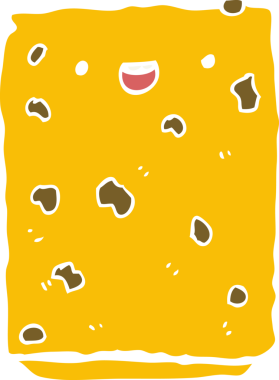 Bir insan tarafından çizilmiş düz renkli çizgi film bisküvisi